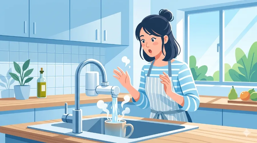 浄水器にお湯を通してしまった時の即時対処法と故障の判断